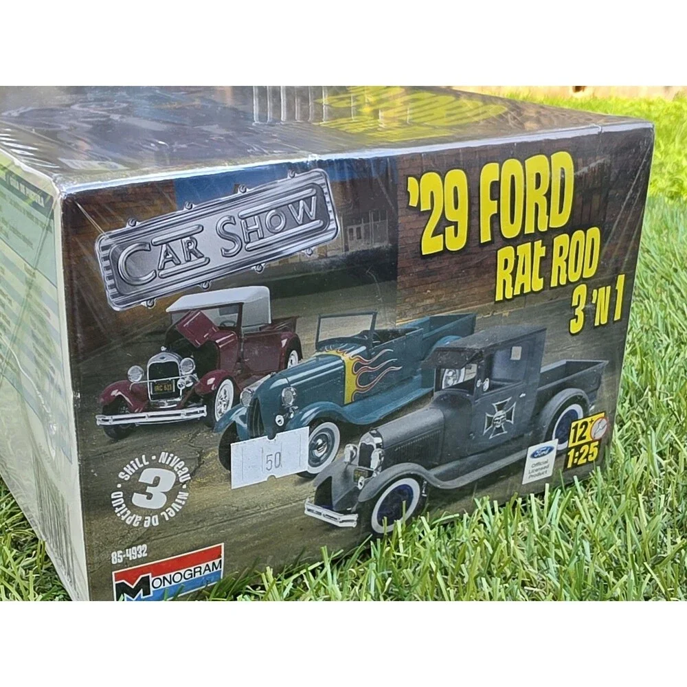 Monogram '29 Ford Rat Rod 3 'n 1  1/25 #85-4932- New Sealed Model Kit Skill 3